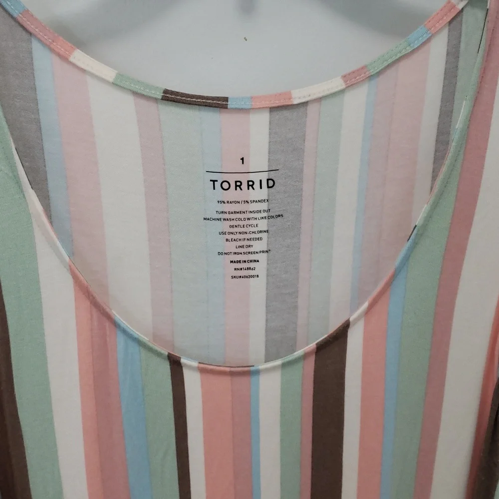 〰️Torrid〰️ Striped Maxi Jersey Hi Low Dress 1X - Picture 5 of 8